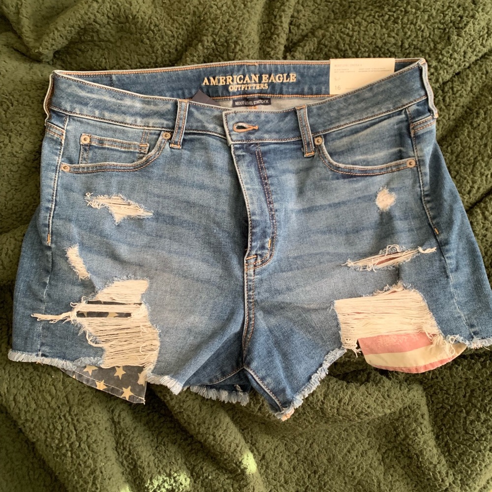 American Eagle Flag Shorts - Hi Rise Shortie